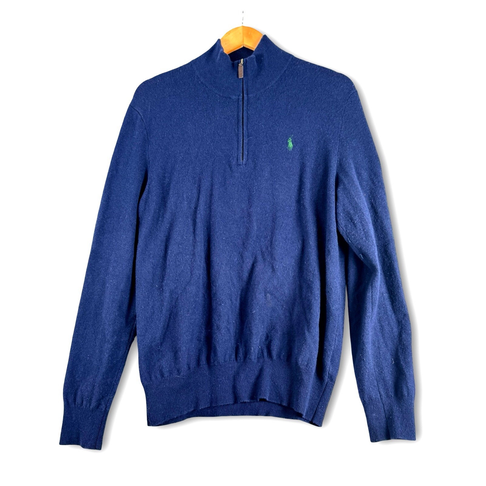 Polo Ralph Lauren Mens Merino Wool Quarter Zip Sweater Sz L Large